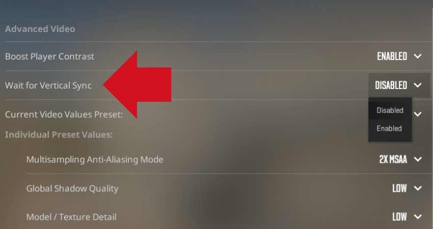 Setting 4. Multisampling Anti-Aliasing Mode and Vertical Sync