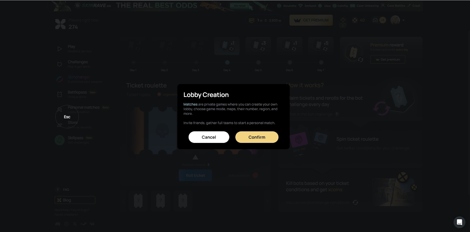 How to Start Using Personal Matches on Xplay.gg
