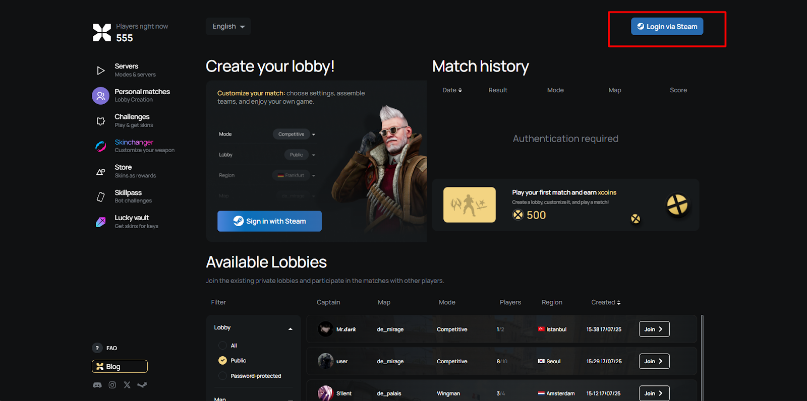 Step 1. Log in to xplay.gg