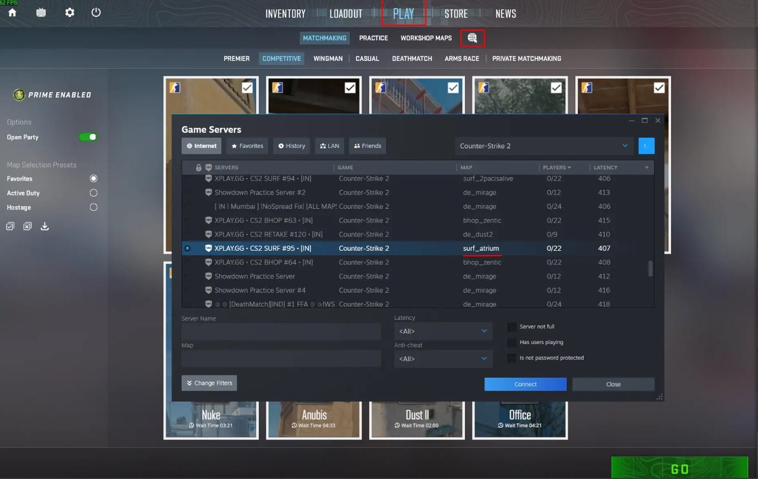 Search for servers