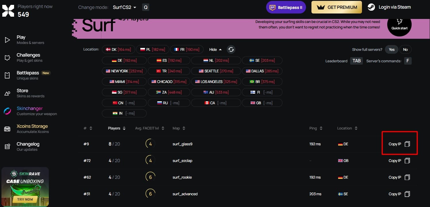 IP address copy button