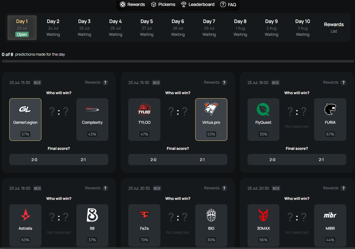 How does Pick'Em work on xplay.gg