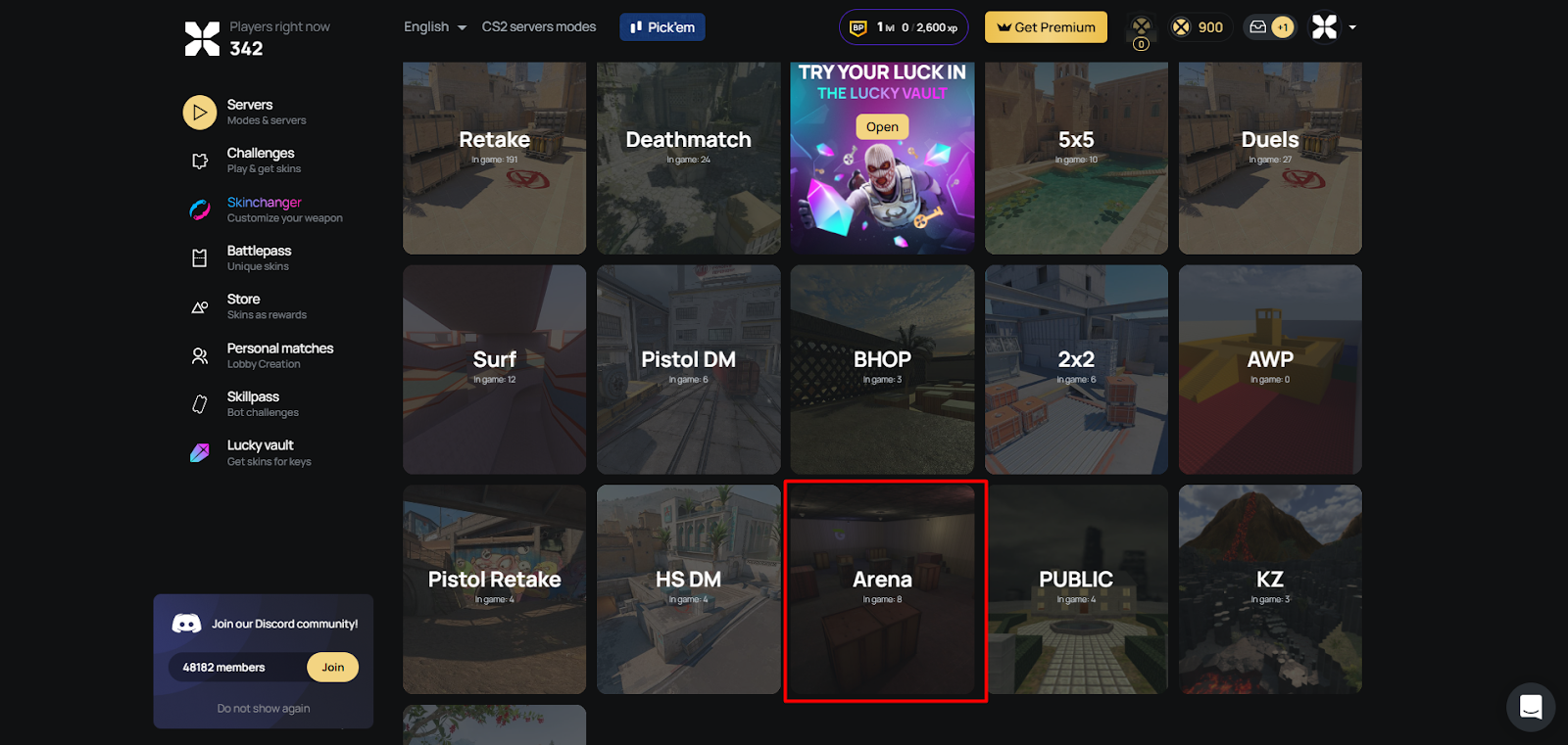 How do you Connect to Arena Servers
